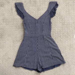 American Eagle Outfitters Navy Stripe Romper